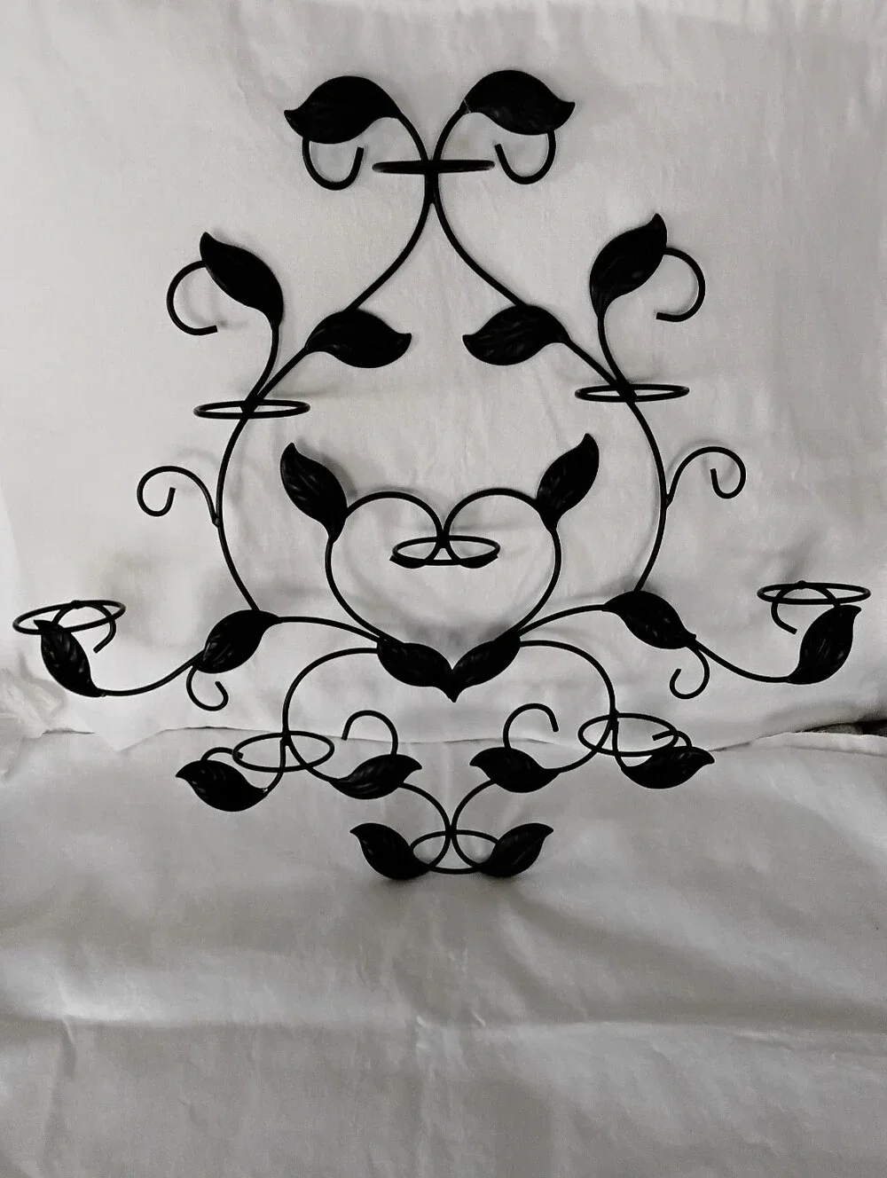 Black Metal Leaf Scroll Wall Decor - Unbranded
